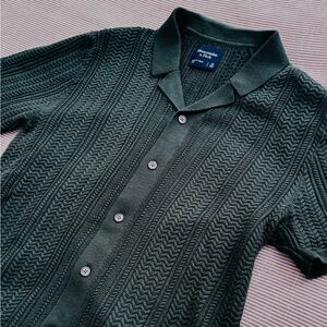Abercrombie & Fitch Dark Green Men's Sweater Polo
